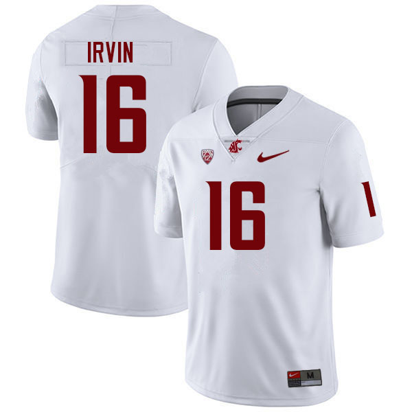 Washington State Cougars #16 Chris Irvin College Football Jerseys Sale-White